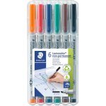 Lumocolor 312 - etui chevalet box 6 feutres non - permanents pointe biseaute 1 a 2, 5 mm assortis