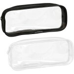 Maa - lot de 2 trousses a crayons transparentes approuves par les examens - pochette en pvc transparent ...