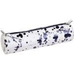 Maa - 410110c - trousse scolaire ronde motif tches d'encre bleu fonc Ø5, 5x22cm en vritable cuir ...