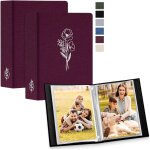 Maa - album photo 13x18 petit format 52 pochette 2 paquets, lin tissu album pour vertical photos violet ... Maa - album photo 13x18 petit format 52 pochette 2 paquets, lin tissu album pour vertical photos violet ...
