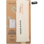 Maa - - ensemble d'criture beige - focus & attitude - petite trousse a crayons en pu - avec un elastique ...