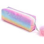 Maa - trousse scolaire, trousse crayon de couleur grande capacit, trousses ecole feutre avec paillettes ...