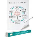 Magique tableau blanc whiteboard. autocollante - film electrostatique avec 25 feuilles & 1 marqueur, ...