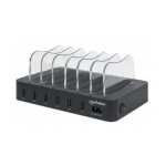 Manhattan station de charge a 6 ports usb - a, sorties 6 x 2, 4 a, smart ic, indicateurs led, noir, garantie ...