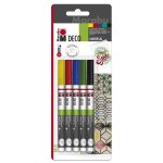 Marabu deco painter basic noir, bleu, vert, rouge, jaune 5 pi�ces