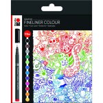 Marabu graphix stylo fin noir, bleu, marron, vert, bleu clair, citron vert, orange, rose, rouge, violet, ...