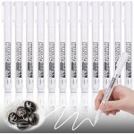 Marqueur acrylique, 12 feutre blanc indelebile, imperméable, 1mm pointe fine, marqueur permanent blanc ... Marqueur acrylique, 12 feutre blanc indelebile, imperméable, 1mm pointe fine, marqueur permanent blanc ...