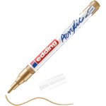 Marqueur acrylique fin - or - 1 feutre acrylique impermable - pointe ronde fine 1 - 2 mm - peinture ...