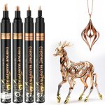 Marqueurs acrylique mtallique, 4pcs feutre peinture permanent, impermable et rflchissant, stylo chrome ...