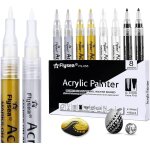 Marqueurs acryliques pour pierres, imperm�ables, noir et blanc, pointe fine, 0, 7 mm, marqueurs acryliques ...