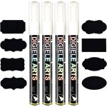 Marqueur craie, feutre craie liquide blanc 3mm, pointe rversible ogive fine ou biseau, effaage avec ...