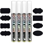 Marqueur craie, feutre craie liquide blanc 6mm, pointe rversible ogive fine ou biseau, effaage avec ...