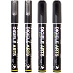 Marqueur craie noir, 2 pice stylo craie noir 3mm + 2 pice feutre craie liquide noir 6mm, humides ou ...