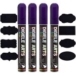 Marqueur craie violet, 4pcs feutre craie liquide violet 6mm + 16 etiquettes tableau, effaage par chiffon ...