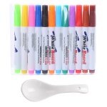 Marqueurs magiques de peinture a l'eau avec cuill�re, 8 / 12 couleurs, lavables et effa�ables, pour tableau ...