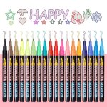 Marqueurs m�talliques, 18 couleurs, doodle, eblouissant, double ligne, a paillettes, ensemble de stylos ...