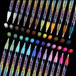 Marqueurs m�talliques brillants de 24 couleurs / ensemble, stylos, marqueurs d'�criture permanents pour ...