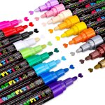 Marqueur m�tallique pour peinture acrylique, 18 couleurs, 2. 5mm, pointe extra fine, non toxique, stylo ...
