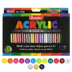 Marqueur de peinture acrylique, 15 couleurs, 3mm, pour verre, pierre, porcelaine, tasse, tissu, bois, ...