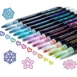 Marqueurs scintillants doodle outline dazzles : 12 couleurs de stylos a paillettes m�talliques a double ...