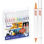 Marqueurs sketch - fiorello - 384136 - double face - 12 couleurs