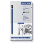 Mars� lumograph� bo�te m�tal 12 crayons a papier graphite assortis