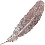 Marque - page en mtal avec plumes et hibou, couleur or rose, textur 3d, idal pour les lecteurs, les ...