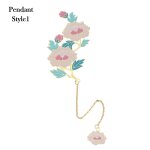 Marque - pages en mtal de style chinois, 1 pice, avec pendentif / pompon, fleurs, lapin, phnix, marque ...