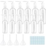 Mevronisshop - 12 pcs flacon pompe vide, transparentes flacon pompe avec 4 pcs petit entonnoir et 1 pcs ...