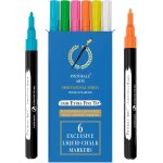 Mevronisshop - set 6 feutre craie effacable tableau noir pointe extra fine 1mm stylo craie pour tableau ...