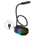 Microphone professionnel usb de jeu, carte son rgb, rduction de bruit, pour ordinateur de bureau, jeu, ...