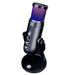 Microphone usb a condensateur lumineux rgb, type c, pour t�l�phone, pc, ordinateur portable, gaming, ...