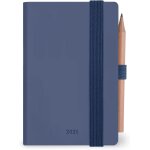 Mini agenda 2025, 12 mois mini, carnet d'adresses et crayon inclus, fermeture avec elastique, journal ...