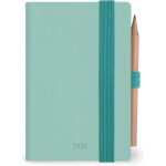 Mini agenda 2025, 12 mois mini, carnet d'adresses et crayon inclus, fermeture avec elastique, journal ...