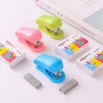 Mini agrafeuse portable couleur bonbon, ensemble d'agrafes, fournitures scolaires et de bureau, accessoires ...