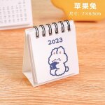 Mini calendrier de bureau simple ins 2022 ? 2023, mignon lapin chien debout, calendrier quotidien table ...