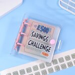 Mini classeur de dfi d'pargne, classeur d'conomie d'argent, classeur en pvc a 3 trous, carnet de notes, ...