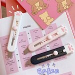 Mini couteau utilitaire portable en alliage, mignon, fille rose, patte de chat, couteau utilitaire, ouvre ...
