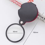 Mini loupe de poche 6x l�g�re portaative avec etui de protection en cuir, loupe de lecture pliable monocle ...