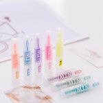 Mini marqueurs promotionnels transparents color�s couleur bonbon, 8 pi�ces / paquet, papeterie cadeau ...