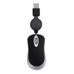 Mini souris filaire usb c�ble r�tractable, petite souris optique compacte de voyage 1600 dpi pour windows ...