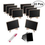 Mini tableaux noirs pour ev�nements - lot de 10 avec supports, stylos et blocs - notes - id�al pour les ...