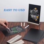 Mini tableau noir vintage en bois set de 3 - 15. 5 x 22. 5cm tableau noir double face avec socle, mini ...