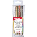 Mitsubishi pencil - 4 stylos rollers encre gel - uni - ball signo broad - pointe 1 mm - ecriture large ...