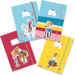 Moiuy - 4 cartables sans plastique de haute qualit avec elastique en din a4 motif bibi et tina - dossier ...