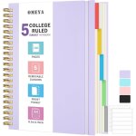 Moiuy - carnet a4, cahier lign avec intercalaires amovibles, bloc - note epais 300 pages 100 g / m, ...
