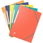 Moiuy - oxford bicolor recyc + 5 pochettes cartonnes 3 rabats a4 avec elastique couverture carte coloris ...
