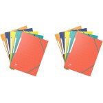 Moiuy - oxford bicolor recyc + 5 pochettes cartonnes 3 rabats a4 avec elastique couverture carte coloris ...