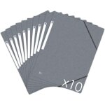 Moiuy - topfile + lot de 10 chemises cartonnées 3 rabats format a4 fermeture elastiques - pochettes couleur ... Moiuy - topfile + lot de 10 chemises cartonnées 3 rabats format a4 fermeture elastiques - pochettes couleur ...