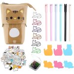 Monst - trousse scolaire enfants kit, 1 chat plumier / porte stylo, 6 stylos gel, 30 chat trombone, 50 ... Monst - trousse scolaire enfants kit, 1 chat plumier / porte stylo, 6 stylos gel, 30 chat trombone, 50 ...